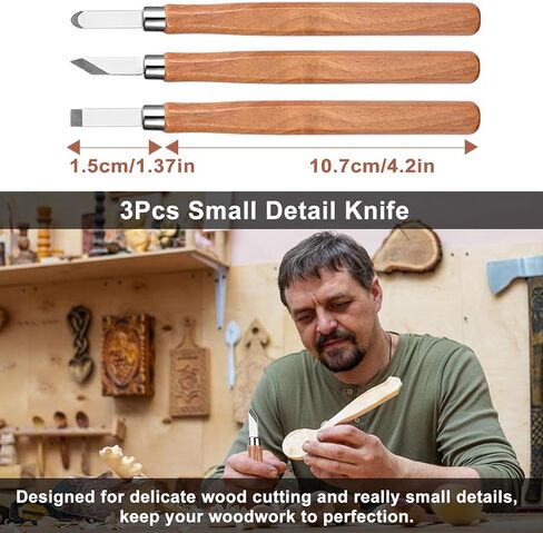 yhlawm wood whittling kit للمبتدئين ، مجموعة نحت خشبية مع 6 أجزاء من سكاكين نحت الخشب وكتل خشبية من خشب الباسو in Saudi Arabia