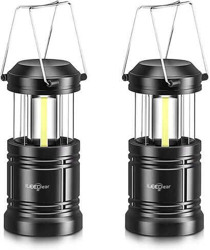 LED Camping Lantern, Battery Operated Lights, Adjustable Brightness for Camping, Emergencies, Power Outages, Outdoor Collapsible Lanterns, 2 Pack in Kuwait