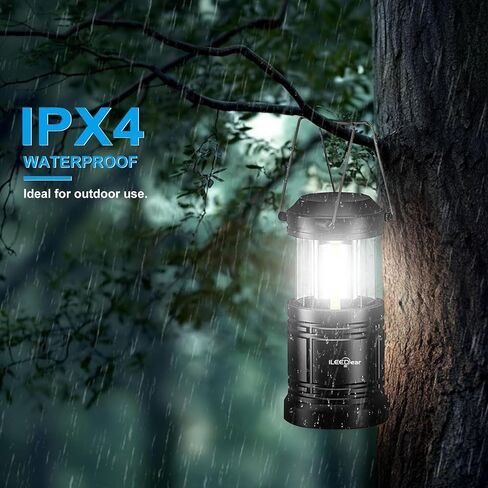 LED Camping Lantern, Battery Operated Lights, Adjustable Brightness for Camping, Emergencies, Power Outages, Outdoor Collapsible Lanterns, 2 Pack in Kuwait