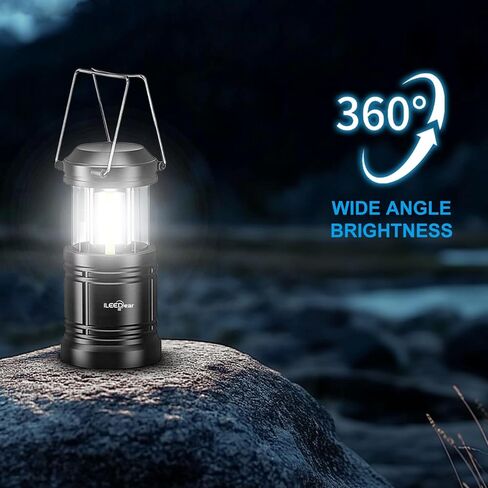LED Camping Lantern, Battery Operated Lights, Adjustable Brightness for Camping, Emergencies, Power Outages, Outdoor Collapsible Lanterns, 2 Pack in Kuwait