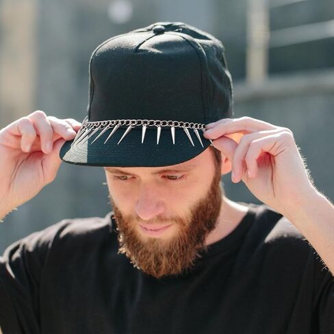 12 Pcs Trucker Hat Chains Detachable DIY Metal/Turquoise/Pearl Chains Mesh Baseball Cap Brim Necklace Purse Trucker Hat Decor Accessories in Saudi Arabia