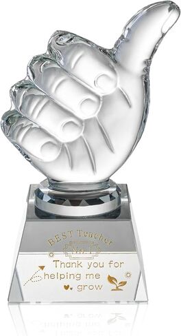 Crystal Awards as Employee Appreciation Gifts with Thumbs Up, Ideal Work Gifts for Coworkers & Staff, Expressing 'Thank You for Being Awesome' to Coworkers, Employees, and Teachers during Christmas in Saudi Arabia