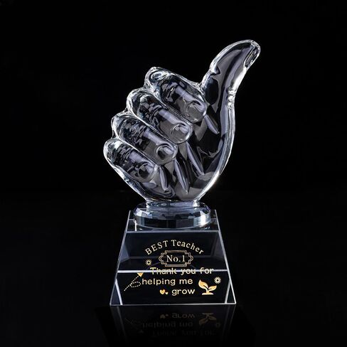 Crystal Awards as Employee Appreciation Gifts with Thumbs Up, Ideal Work Gifts for Coworkers & Staff, Expressing 'Thank You for Being Awesome' to Coworkers, Employees, and Teachers during Christmas in Saudi Arabia