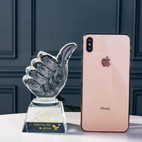 Crystal Awards as Employee Appreciation Gifts with Thumbs Up, Ideal Work Gifts for Coworkers & Staff, Expressing 'Thank You for Being Awesome' to Coworkers, Employees, and Teachers during Christmas in Saudi Arabia
