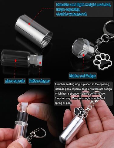 ChunlongFour حرق جثث حرق جثث أليف خيار مفاتيح للكلاب الرماد ، أسطوانة Cat Dog Dur for Pet Ashes حرق التذكارية الرماد التذكاري المجوهرات معرض in Kuwait