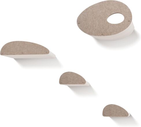 أغطية واجهة الجرف المنحنية الإضافية المدمجة متوافقة مع أرفف جدار القط بواسطة حيوانات أليفة - 100 ٪ من الحيوانات الأليفة المستدامة - تم بيع المتسلقات بشكل منفصل - مصدات القطط الأرجوحة والسلامة (دقيق الشوفان) in Kuwait