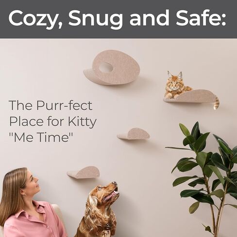 أغطية واجهة الجرف المنحنية الإضافية المدمجة متوافقة مع أرفف جدار القط بواسطة حيوانات أليفة - 100 ٪ من الحيوانات الأليفة المستدامة - تم بيع المتسلقات بشكل منفصل - مصدات القطط الأرجوحة والسلامة (دقيق الشوفان) in Kuwait