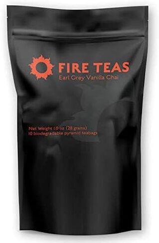 FIRE TEAS Sweet Hot Energy - Gunpowder Green Tea, Cinnamon, Saffron, Ginger, Cardamom - Energy & Power, Delicious, Coffee Alternative, Mild & Spicy - Multiple Brews in Saudi Arabia