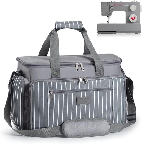 Sewing Machine Case with Wheels, Rolling Sewing Machine Carrying Case, Trolley Tote Bag Fits for Most Standard Sewing Machines Like SINGER, Brother and Janome, Grey in Saudi Arabia
