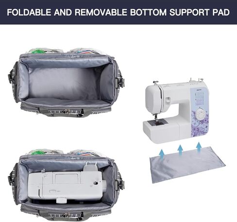 Sewing Machine Case with Wheels, Rolling Sewing Machine Carrying Case, Trolley Tote Bag Fits for Most Standard Sewing Machines Like SINGER, Brother and Janome, Grey in Saudi Arabia