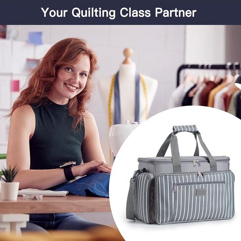 Sewing Machine Case with Wheels, Rolling Sewing Machine Carrying Case, Trolley Tote Bag Fits for Most Standard Sewing Machines Like SINGER, Brother and Janome, Grey in Saudi Arabia