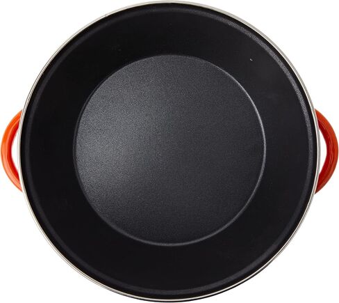IBILI Deep Frying pan New Handles 36 cm of Enamelled Steel, Orange/Black, 36 x 36 x 11 cm in Saudi Arabia