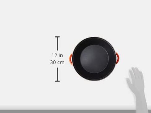 IBILI Deep Frying pan New Handles 36 cm of Enamelled Steel, Orange/Black, 36 x 36 x 11 cm in Saudi Arabia