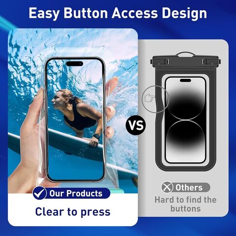 Vsagier[1 Pack] Waterproof Phone Pouch for iPhone 16/15 Pro Max & Galaxy S24+/S23-7 in Waterproof Phone Case with Lanyard, IPX8 Beach Travel Must Haves, Cruise Ship Essentials, Black in Kuwait