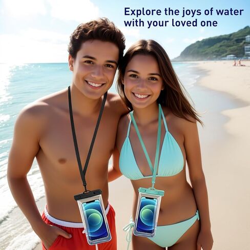 Vsagier[1 Pack] Waterproof Phone Pouch for iPhone 16/15 Pro Max & Galaxy S24+/S23-7 in Waterproof Phone Case with Lanyard, IPX8 Beach Travel Must Haves, Cruise Ship Essentials, Black in Kuwait