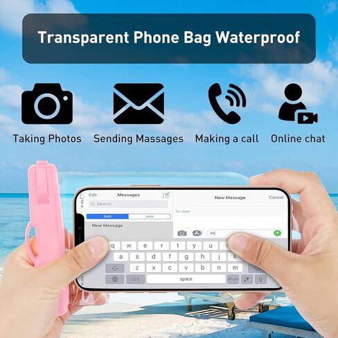 Vsagier[1 Pack] Waterproof Phone Pouch for iPhone 16/15 Pro Max & Galaxy S24+/S23-7 in Waterproof Phone Case with Lanyard, IPX8 Beach Travel Must Haves, Cruise Ship Essentials, Black in Kuwait