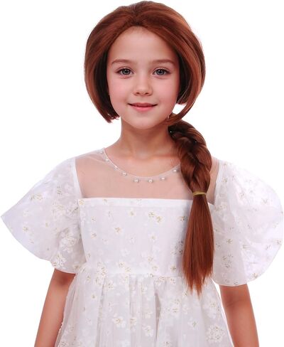 Kids Blonde Wig Girls Long Platinum Blonde Braided Ponytail Wig for Cosplay Heat Resistant Synthetic Wig with Wig Cap in Saudi Arabia