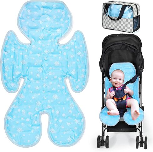 Orzbow Car Seat Cooling Pad for Toddler, Double Sided - Universal Seat Cooler Pad, Gel Baby Cooling Mat Cushion for Stroller, Baby Chair, Child Safety Car Seat, Keep Baby Cool in Summer, Blue in Saudi Arabia