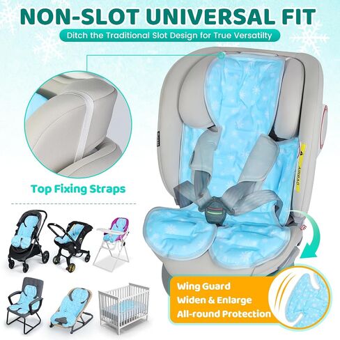 Orzbow Car Seat Cooling Pad for Toddler, Double Sided - Universal Seat Cooler Pad, Gel Baby Cooling Mat Cushion for Stroller, Baby Chair, Child Safety Car Seat, Keep Baby Cool in Summer, Blue in Saudi Arabia