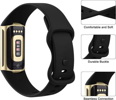 2 حزمة نطاقات ل Fitbit Charge 6 نطاقات الرجال ، كلاسيكية الأشرطة الناعمة الاستبدال معصم الرياضة ل Fitbit Charge 5 اللياقة البدنية والصحة in Kuwait