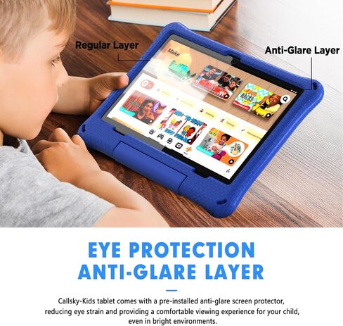 Kids Tablet: 10 Inch Android 15 Tablet for Kids, 64GB Octa-Core 6000mAh Battery, WiFi 6, Pre-Installed Kids Apps, Parental Control with EVA Protective Case – Ideal Gift for Toddler, Blue in Saudi Arabia