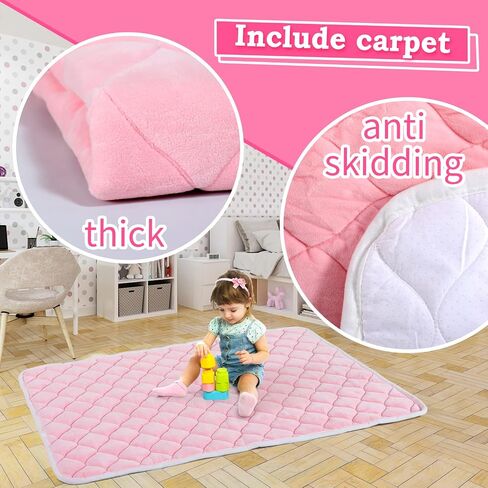 SISTICKER Kids Play Tents for Girls Large Fairy Playhouse for Kids Princess Castle Tent Gift Toys for Girl Toddler Children Play House (Pink) (Pink Tent) in Saudi Arabia