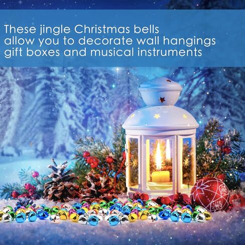 أجراس Jingle ، 100 حزمة كبيرة ملونة الحرف أجراس عيد الميلاد أجراس المعادن أجراس DIY Bells لعرض عيد الميلاد مشاريع مهرجان مهرجان عيد الميلاد (0.98 بوصة) in Kuwait