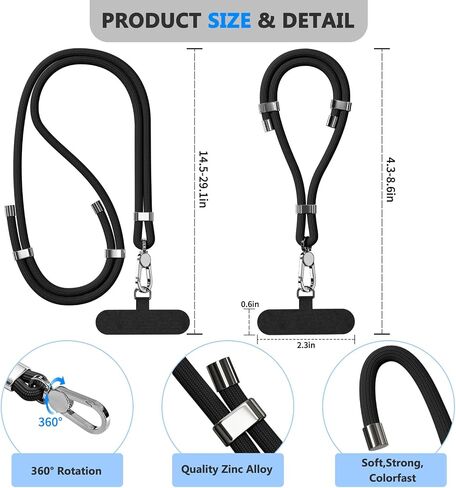 4-Pack Phone Lanyard,Adjustable Anti-Theft Phone Wrist Strap,Quality Metal Buckle,Skin-Friendly,for Most Smartphones in Saudi Arabia