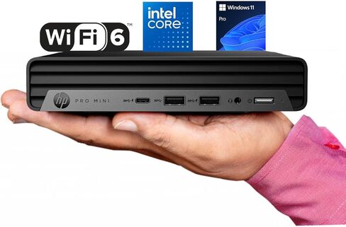 HP 2025 Pro G9 Mini Desktop Computer, Intel i3-13100T, 16GB DDR5 RAM, 512GB PCIe SSD, Triple 4K Display Support, USB-C, Ultra-Quiet Design, WiFi-6, Bluetooth 5.2, Keyboard & Mouse, Windows 11 Pro in Saudi Arabia