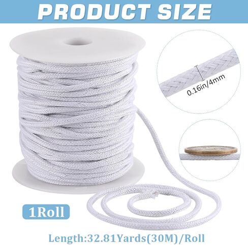GORGECRAFT 4mm 33 Yards Black Cotton Rope Soft Drawstring Replacement Ropes Macrame Cotton Welt Trim Round Cotton Thread Multipurpose Piping Cord for Bags DIY Crafts Projects Crochet Hanging Clothes in Saudi Arabia