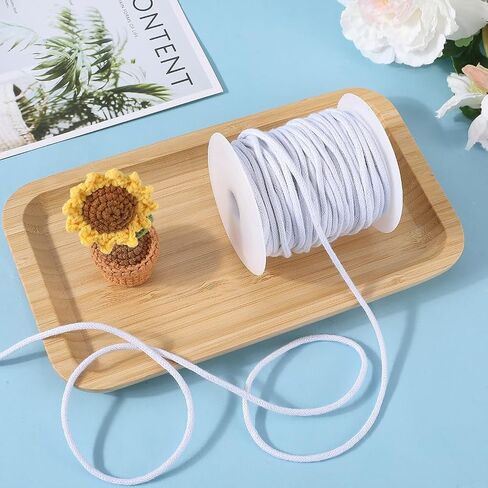 GORGECRAFT 4mm 33 Yards Black Cotton Rope Soft Drawstring Replacement Ropes Macrame Cotton Welt Trim Round Cotton Thread Multipurpose Piping Cord for Bags DIY Crafts Projects Crochet Hanging Clothes in Saudi Arabia