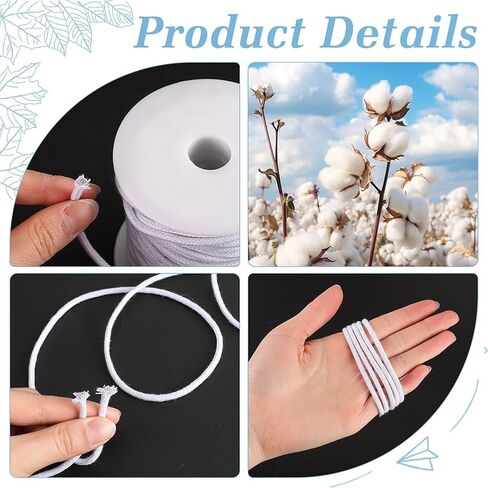 GORGECRAFT 4mm 33 Yards Black Cotton Rope Soft Drawstring Replacement Ropes Macrame Cotton Welt Trim Round Cotton Thread Multipurpose Piping Cord for Bags DIY Crafts Projects Crochet Hanging Clothes in Saudi Arabia