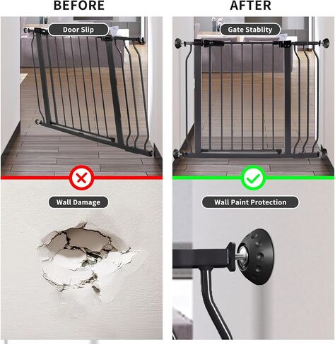 قضيب عمود ملولب من BalanceFrom Baby Gate، 4 عبوات M8 (8 مم) جزء مسمار بديل لباب أمان مثبت بالضغط للأطفال والحيوانات الأليفة، ملحقات تثبيت على الحائط طويلة جدًا، قضبان براغي لبوابات السلالم، أسود in Kuwait