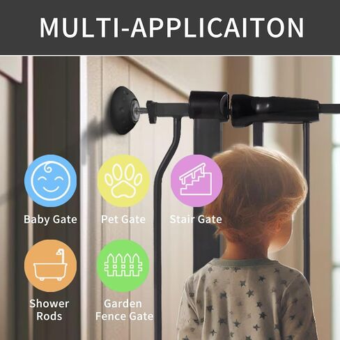 قضيب عمود ملولب من BalanceFrom Baby Gate، 4 عبوات M8 (8 مم) جزء مسمار بديل لباب أمان مثبت بالضغط للأطفال والحيوانات الأليفة، ملحقات تثبيت على الحائط طويلة جدًا، قضبان براغي لبوابات السلالم، أسود in Kuwait