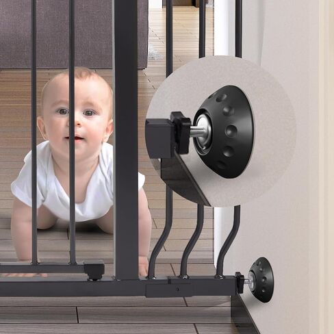 قضيب عمود ملولب من BalanceFrom Baby Gate، 4 عبوات M8 (8 مم) جزء مسمار بديل لباب أمان مثبت بالضغط للأطفال والحيوانات الأليفة، ملحقات تثبيت على الحائط طويلة جدًا، قضبان براغي لبوابات السلالم، أسود in Kuwait