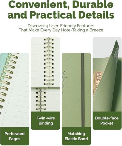 Lined Spiral Journal Notebook for Women & Men,140 College-ruled Notebook for Work Writing taking Notes,A5-Dusty Blue in Kuwait