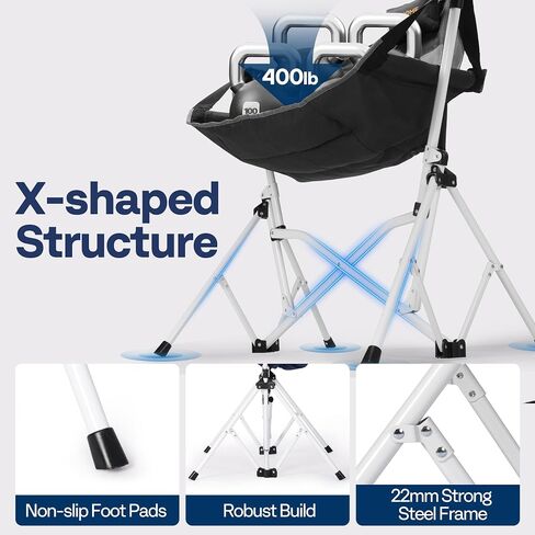 VIVOHOME Hammock Camping Chair, Portable Outdoor Swinging Rocking Chairs for Adults with Adjustable Pillow, Back and Height for Travelling, Backyard, Patio, Supports 400 lbs, 600D Breathable Mesh in Kuwait