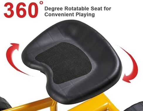 ALBOTT Ride on Sand Digger Excavator Toys تعمل رافعة مع عجلات 8 بوصات ومقعد دوران 360 درجة (برتقالي) in Kuwait