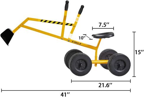 ALBOTT Ride on Sand Digger Excavator Toys تعمل رافعة مع عجلات 8 بوصات ومقعد دوران 360 درجة (برتقالي) in Kuwait
