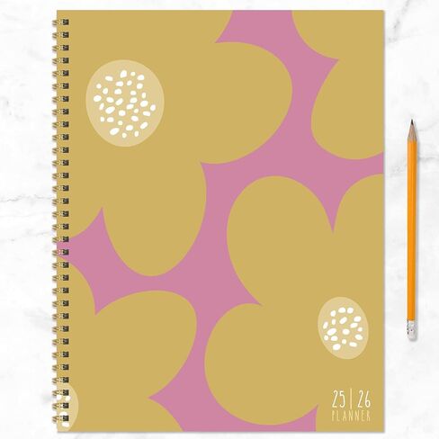 TF Publishing July 2025 - June 2026 Striped Down Large Weekly Monthly Planner - 12 Month Academic Planner 2025-2026 with Durable Cover, Thick Uncoated Paper, and Planning Stickers - 9in x 11in in Kuwait