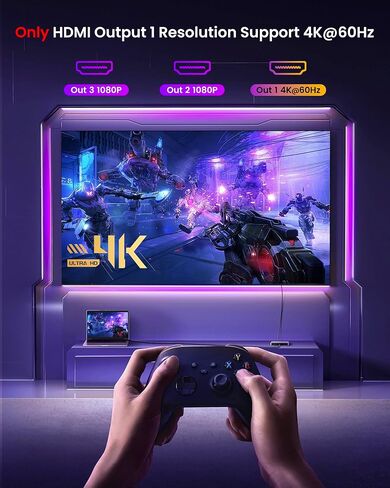 avedio يربط USB C بمحول HDMI مزدوج، 4K@60HZ، مقسم من النوع C إلى HDMI للشاشات المزدوجة، شاشة ممتدة، يدعم Dual 4K@30HZ، متوافق مع USB C 3.0/3.1، Thunderbolt 3 (رمادي فاتح) in Kuwait