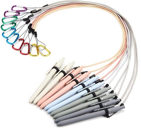 Lewtemi 10 Sets 24 Inch Pen Leash Pen Silicone Lanyard Holder for Clipboard Notebook Office Supplies (Black) in Saudi Arabia