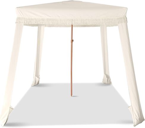 Beach Cabana with Fringe - 6x6 Ft. Boho Beach Canopy Umbrella Tent, Portable Umbrellas for Sand with Carry Bag & Sandbag Pockets, Instant Sun Shade Canopy Tent for Beaches & Backyards in Kuwait