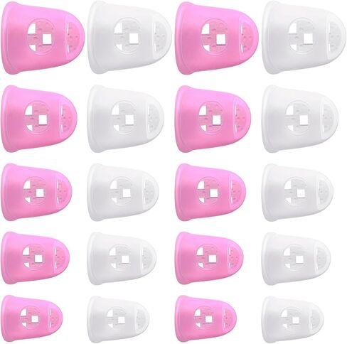 20pcs Rubber Finger Tip Guard, 5 Sizes Finger Grips Protector for Sorting Paper, Rubber Fingertip Cover Cap for Sewing Carving Cutting Painting Guitar Playing- Light Blue & Dark Blue in Saudi Arabia