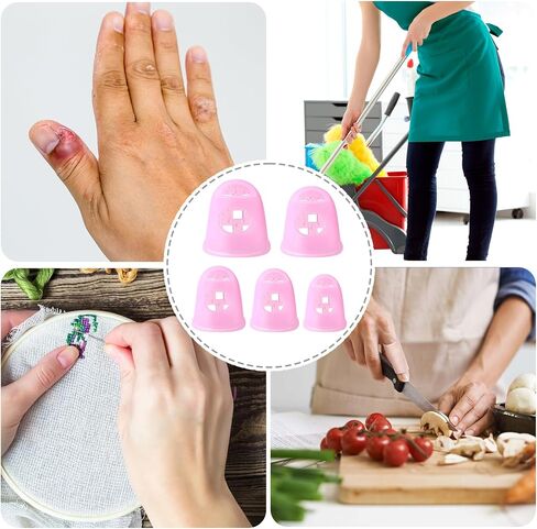 20pcs Rubber Finger Tip Guard, 5 Sizes Finger Grips Protector for Sorting Paper, Rubber Fingertip Cover Cap for Sewing Carving Cutting Painting Guitar Playing- Light Blue & Dark Blue in Saudi Arabia