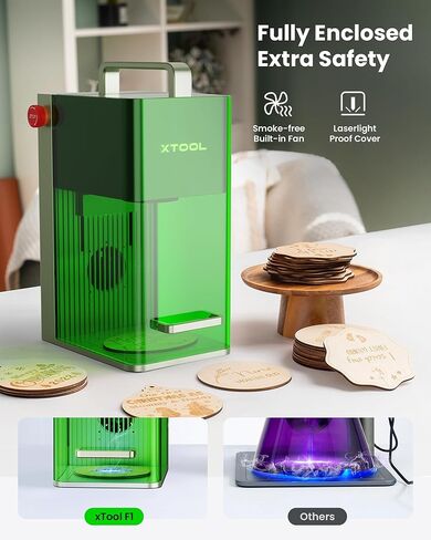 xTool F1 Lite Laser Engraver, 4000mm/s Lightning Speed Portable Laser Engraving Machine, Ultra HD Laser Engraver for Wood, Metal, Leather, Acrylic, Glass, and More. in Saudi Arabia