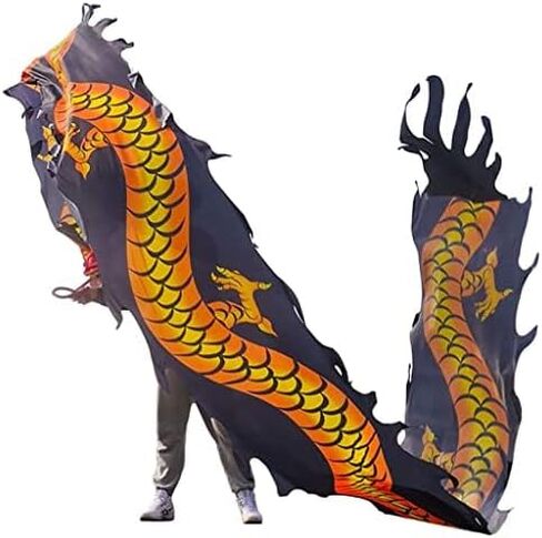 Lightweight Ribbon Dragon Poi for Kids, Outdoor Exercise Dragon & Phoenix Washable Ribbon Streamer with Real-Like Dragon Head Flowy Toy Set (Rainbow Dragon Claw, 16.4 FT) in Saudi Arabia
