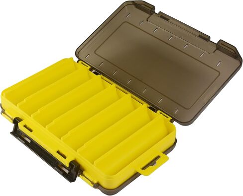 V-groove double-sided fast drainage hard bait portable plastic storage box (12/14 Slots) (Yellow, L) in Kuwait