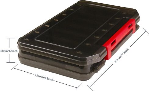 V-groove double-sided fast drainage hard bait portable plastic storage box (12/14 Slots) (Yellow, L) in Kuwait