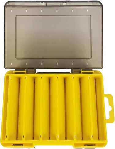 V-groove double-sided fast drainage hard bait portable plastic storage box (12/14 Slots) (Yellow, L) in Kuwait